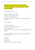 Mastering Astronomy Final Exam Review Question and answers 100&percnt; correct 2025