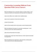 Construction Accounting Midterm Exam Questions With Correct Answers&period;