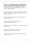 STUDIO 2 - ESTIMATING EXAM &vert; 114 QUESTIONS &vert; WITH COMPLETE SOLUTIONS&sol;NEWEST UPDATE