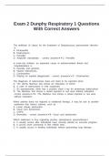 Exam 2 Dunphy Respiratory 1 Questions With Correct Answers