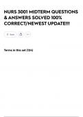 NURS 3001 MIDTERM QUESTIONS & ANSWERS SOLVED 100&percnt; CORRECT&sol;NEWEST UPDATE&excl;&excl;&excl;