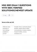 NSG 3001 EXAM 1 QUESTIONS WITH 100&percnt; VERIFIED SOLUTIONS&excl;&excl;&sol;NEWEST UPDATE