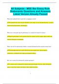 All Subjects - MEE Bar Essay Rule Statements Questions and Answers Latest Version Already Passed