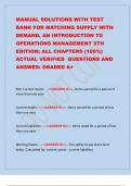 MANUAL SOLUTIONS WITH TEST BANK FOR MATCHING SUPPLY WITH DEMAND&comma; AN INTRODUCTION TO OPERATIONS MANAGEMENT 5TH EDITION&semi; ALL CHAPTERS &lpar;100&percnt;&rpar; ACTUAL VERIFIED  QUESTIONS AND ANSWES&colon; GRADED A&plus;  
