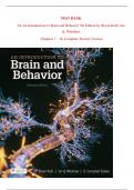 TEST BANK FOR AN INTRODUCTION TO BRAIN AND BEHAVIOR 6TH BRYAN KOLB   QUESTION  WITH CORRECT DETAILED ANSWERS A&plus; ALREADY GRADED 