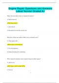 Engine Repair Questions and Answers  Latest Version Graded A&plus;