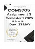 COM3705 Assignment 3 PORTFOLIO (COMPLETE ANSWERS) Semester 1 2025 - DUE 23 May 2025