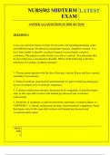  NURS502 MIDTERM EXAM QUESTIONS AND ANSWERS 2025
