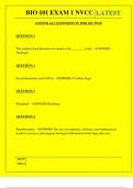  BIO 101 EXAM 1 NVCC QUESTIONS AND ANSWERS 2025