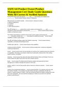 SAFE 6&period;0 Product Owner&sol;Product Management Cert Study Guide Questions With All Correct & Verified Answers