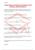 Game Design Final Exam Questions and Answers 2025 Graded A&plus;