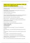 SERVSAFE Final Exam Questions With All Correct & Verified Answers