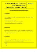  UX DESIGN INSTITUTE - PROFESSIONAL DIPLOMA FINAL EXAM QUESTIONS AND ANSWERS 2025
