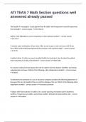 ATI TEAS 7 Math Section questions well answered already passed