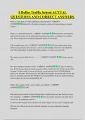 5 Dollar Traffic School ACTUAL  QUESTIONS AND CORRECT ANSWERS 