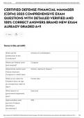 CERTIFIED DEFENSE FINANCIAL MANAGER &lpar;CDFM&rpar; 2025 COMPREHENSIVE EXAM QUESTIONS WITH DETAILED VERIFIED AND 100&percnt; CORRECT ANSWERS BRAND NEW EXAM ALREADY GRADED A&plus;&excl;&excl;