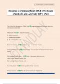 Hospital Corpsman Basic &lpar;HCB 101&rpar; Exam Questions and Answers 100&percnt; Pass