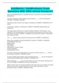SolidWorks &sol; SolidProfessor Exam Questions With 100&percnt; Solved Answers&excl;&excl;&excl;