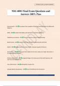 NSG 6001 Final Exam Questions and Answers 100&percnt; Pass
