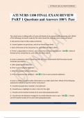 ATI NURS 1100 FINAL EXAM REVIEW PART 1 Questions and Answers 100&percnt; Pass