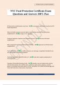 NYC Food Protection Certificate Exam Questions and Answers 100&percnt; Pass