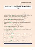 OM Exam 1 Questions and Answers 100&percnt; Pass