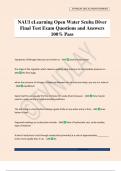 NAUI eLearning Open Water Scuba Diver Final Test Exam Questions and Answers 100&percnt; Pass