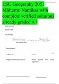 LSU Geography 2051 LSU Geography 2051 &vert; Midterm  &vert;Namikas &vert; with complete verified solutions already graded A&plus;&period;docxMidterm Namikas with complete verified solutions already graded A&plus;&period;docx