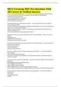 MLO Licensing 2025 Test Questions With All Correct & Verified Answers