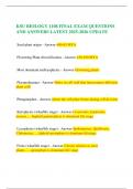  KSU BIOLOGY 1108 FINAL EXAM QUESTIONS AND ANSWERS LATEST 2025-2026 UPDATE