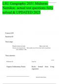 LSU Geography 2051 &vert; Midterm Namikas &vert; actual test questions fully solved & UPDATED 2025&period;docx