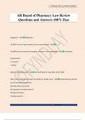 AR Board of Pharmacy Law Review Questions and Answers 100&percnt; Pass