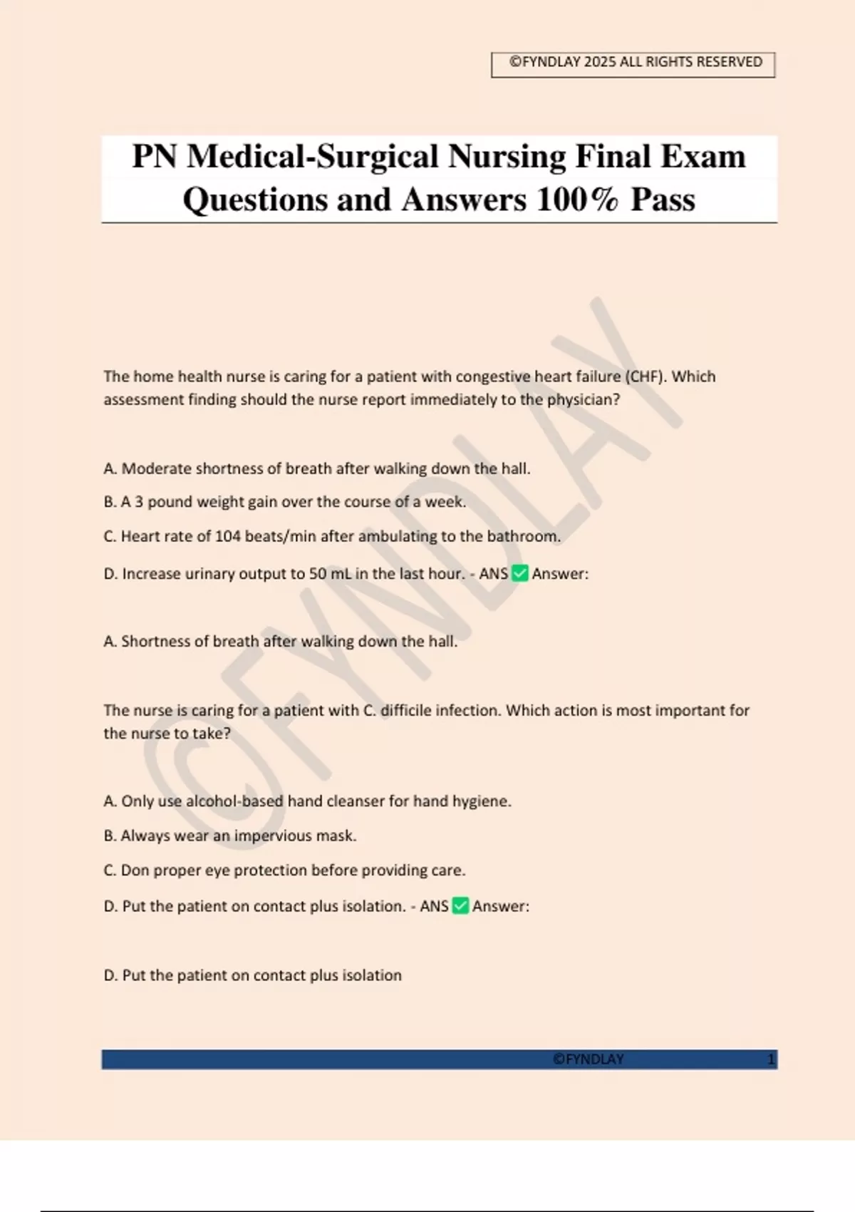 PN Medical-Surgical Nursing Final Exam Questions and Answers 100% Pass ...