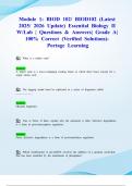 Module 1&colon; BIOD 102&sol; BIOD102 &lpar;Latest 2025&sol; 2026 Update&rpar; Essential Biology II W&sol;Lab &vert; Questions & Answers&vert; Grade A&vert; 100&percnt; Correct &lpar;Verified Solutions&rpar;- Portage Learning