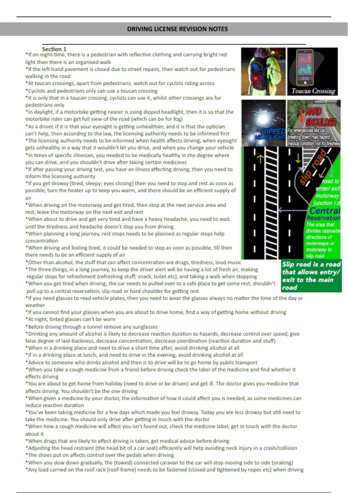 DVSA Theory Test Notes (Covers All Sections For the Exam)- Car Driving ...