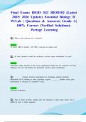 Final Exam&colon; BIOD 102&sol; BIOD102 &lpar;Latest 2025&sol; 2026 Update&rpar; Essential Biology II W&sol;Lab &vert; Questions & Answers&vert; Grade A&vert; 100&percnt; Correct &lpar;Verified Solutions&rpar;- Portage Learning