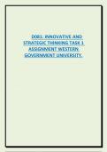 D081: Innovative and Strategic Thinking – Task 1 Assignment | Western Governors University | Complete Written Submission