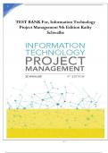 TEST BANK For&comma; Information Technology Project Management 9th Edition Kathy Schwalbe&period;