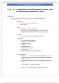 NUR 1141 - Comprehensive Final Exam Review Nursing Math & Pharmacology &lpar;Miami Dade College&rpar;