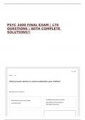 PSYC 3400 FINAL EXAM &vert; 170 QUESTIONS &vert; WITH COMPLETE SOLUTIONS&excl;&excl;