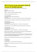 MLO Practice Exam Questions With All Correct & Verified Answers