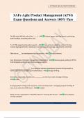 SAFe Agile Product Management &lpar;APM&rpar; Exam Questions and Answers 100&percnt; Pass