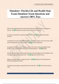 Simulator- Florida Life and Health State Exam Simulator Exam Questions and Answers 100&percnt; Pass