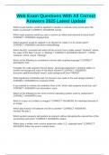 Web Exam Questions With All Correct Answers 2025 Latest Update