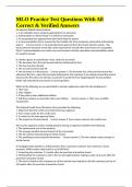MLO Practice Test Questions With All Correct & Verified Answers