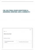 CRJ 104 FINAL EXAM QUESTIONS & ANSWERS VERIFIED 100&percnt; CORRECT&excl;&excl;