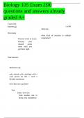 Biology 105 &vert; Exam 2 &vert; 90 questions and answers &vert; already graded A&plus;&period;docx
