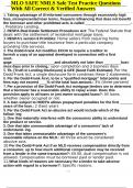 MLO SAFE NMLS Safe Test Practice Questions With All Correct & Verified Answers