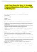 A-100 Final Exam SG Seitz IU &lpar;Practice Problems&rpar; Questions And Answers With Verified Update
