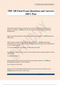 TRF 340 Final Exam Questions and Answers 100&percnt; Pass
